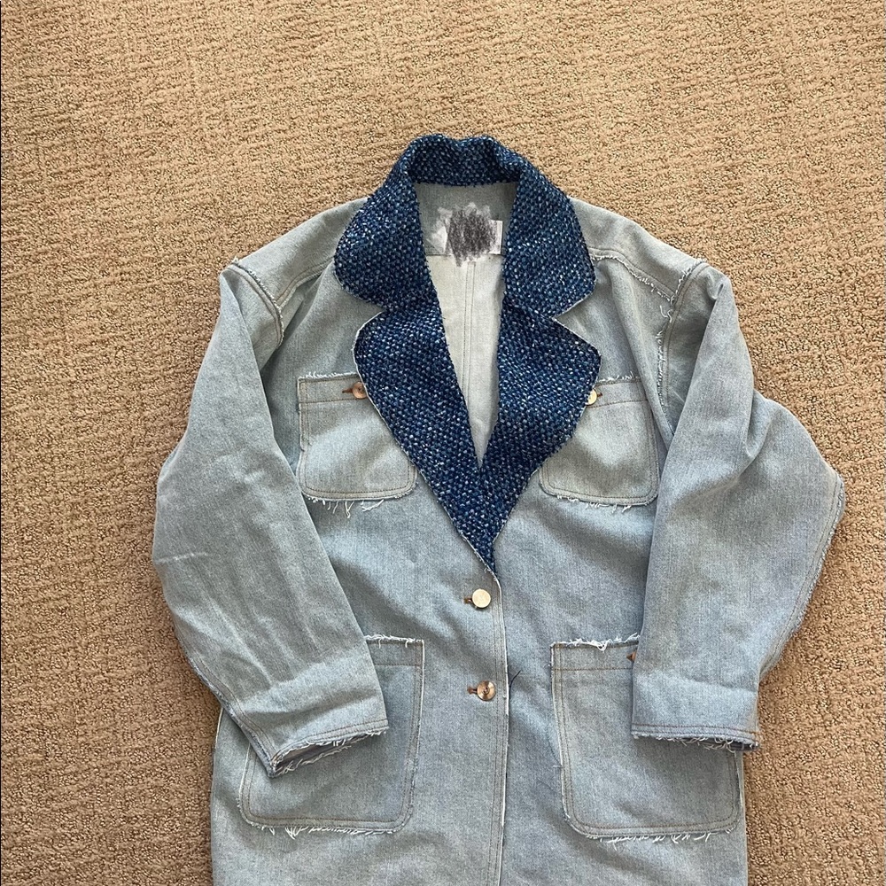 Tweed denim oversized jacket NWT